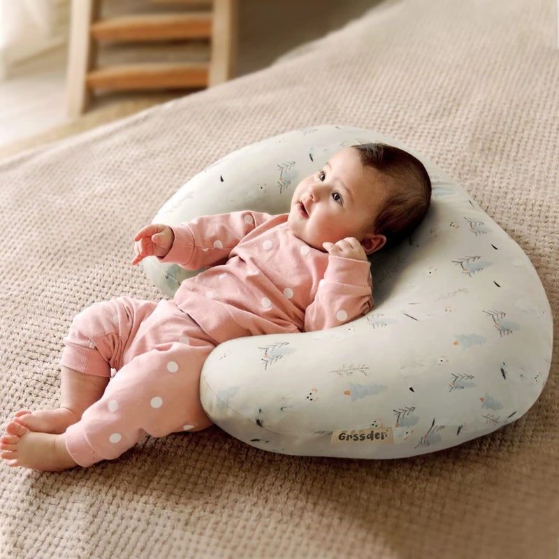 GRSSDER Nursing Pillow Cover Stretchy Minky Removable Nursing Covers for Breastfeeding Pillows, Ultra Soft Comfortable Slipcover for Boy and Girls, Cute Wild Forest Mongooses Pattern - Image 2